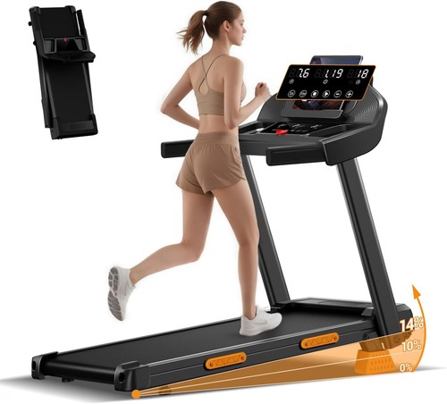 Folding treadmill with - folding, 15%