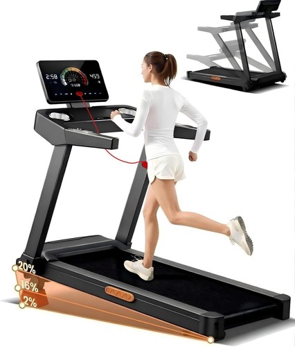 Foldable treadmill with handle - foldable,