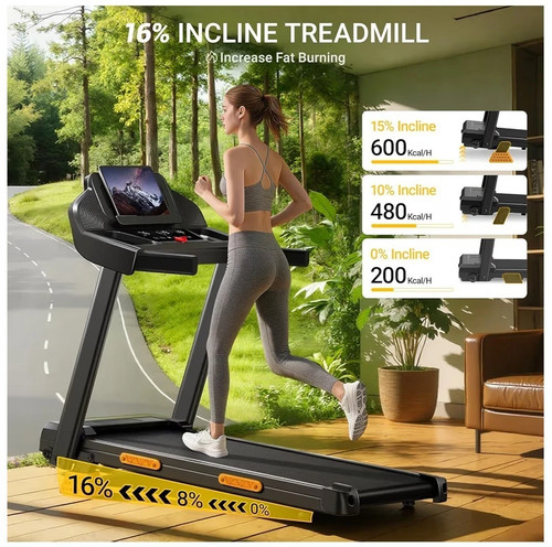 Electric folding treadmill - electric, 16%