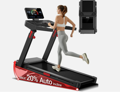 Foldable treadmill with handle - foldable,