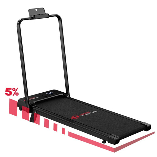 Black folding treadmill - treadmill, t7